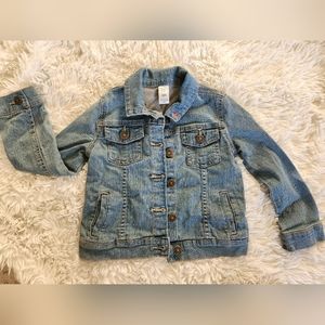 Girls Jean jacket, cute heart on collar.  Size 4/5